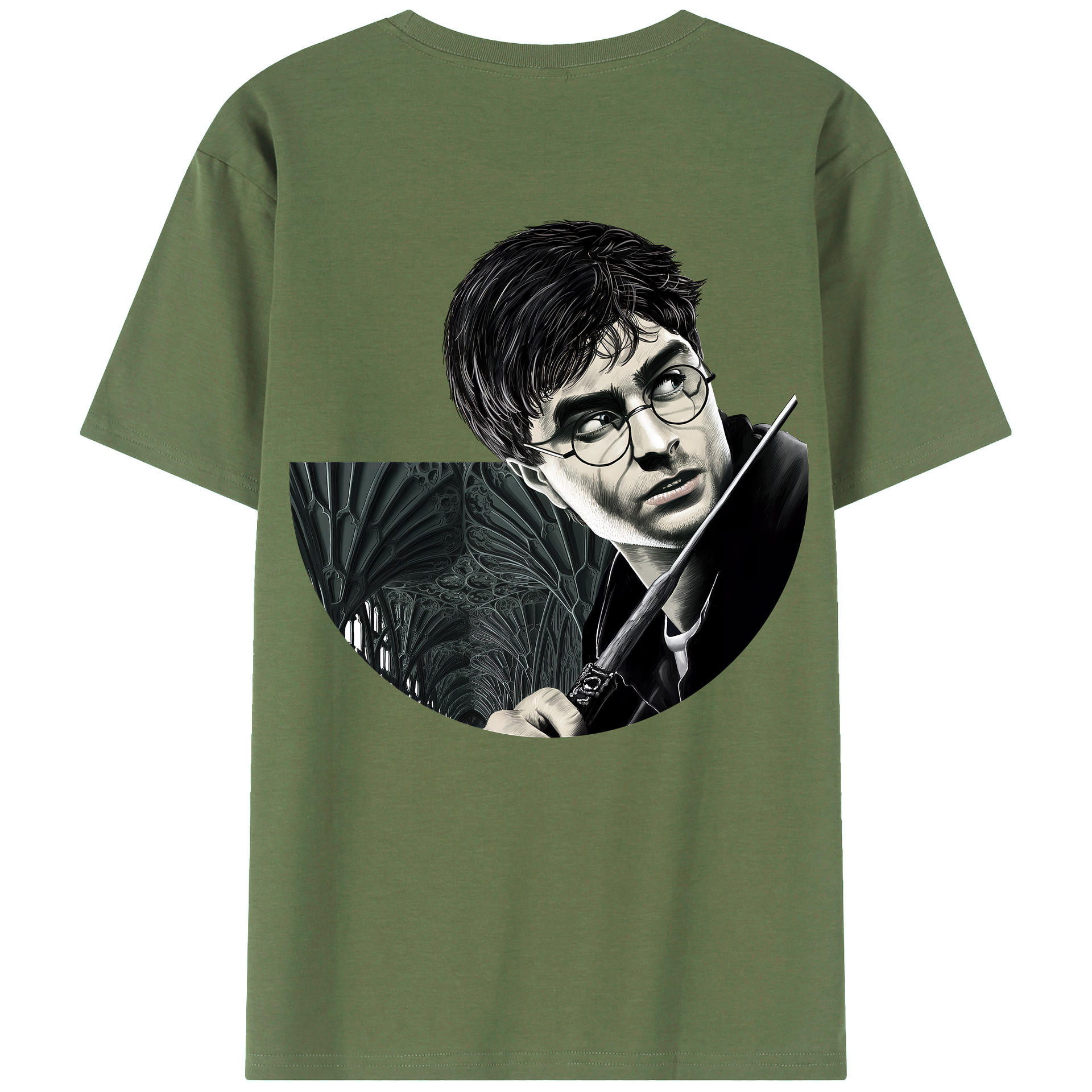 （画像用） Harry Potter ハリー・ポッターシリーズ 綿100％ メンズ半袖Tシャツ（バックプリント） 通気性